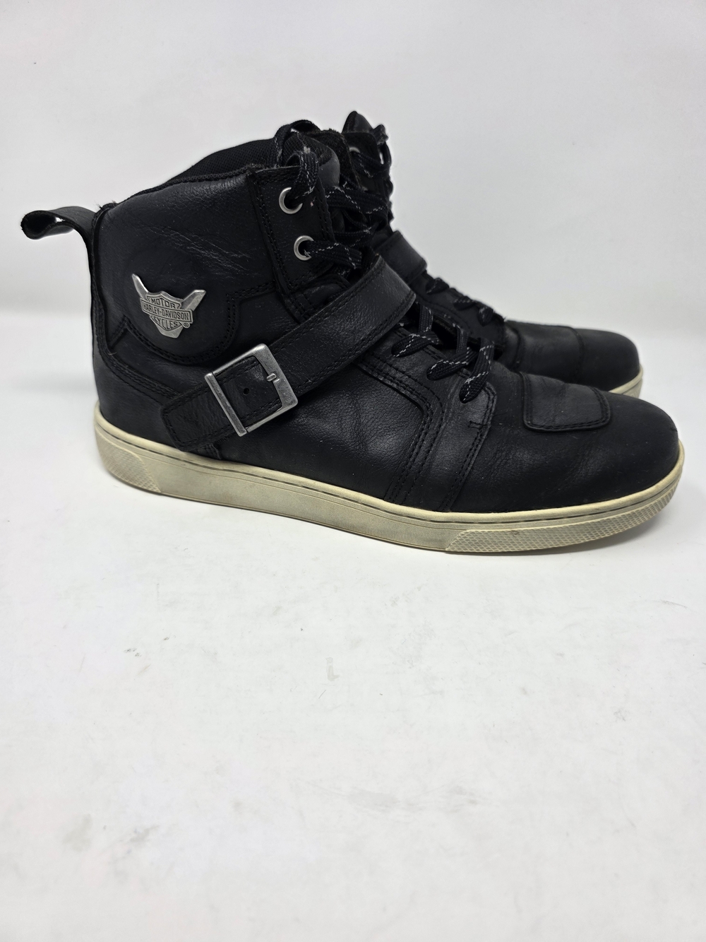 Harley-Davidson Men’s 9.5 Black Leather High Top Motorcycle Sneaker Boots